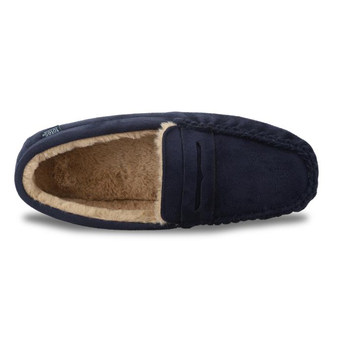 totes toasties® Mens Suedette Moccasin Slipper Navy Extra Image 5